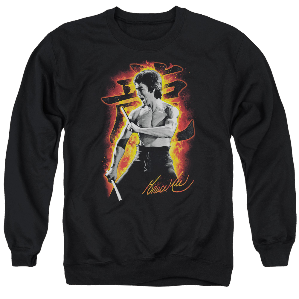 Bruce Lee Dragon Fire - Men's Crewneck Sweatshirt Men's Crewneck Sweatshirt Bruce Lee