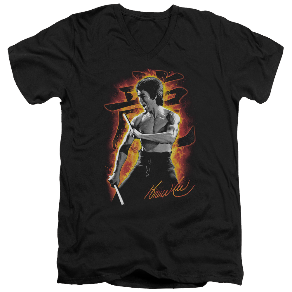Bruce Lee Dragon Fire - Men's V-Neck T-Shirt Men's V-Neck T-Shirt Bruce Lee