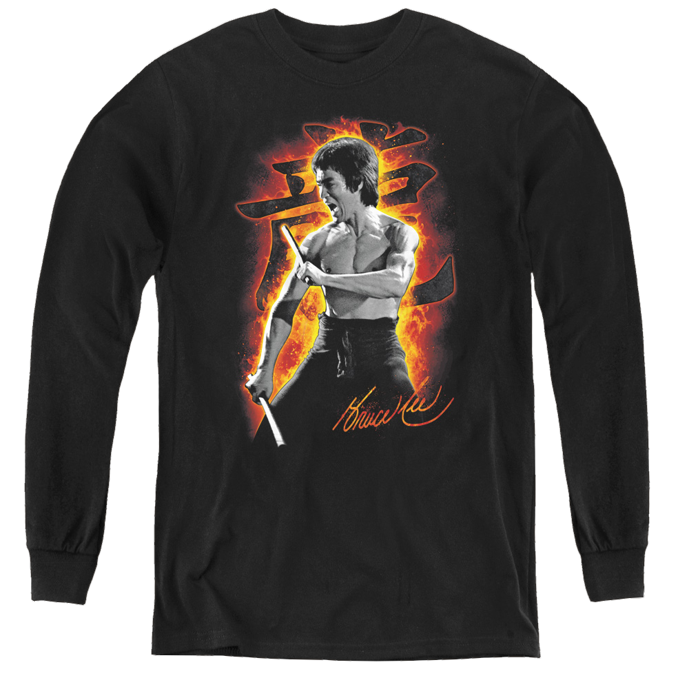 Bruce Lee Dragon Fire - Youth Long Sleeve T-Shirt Youth Long Sleeve T-Shirt Bruce Lee