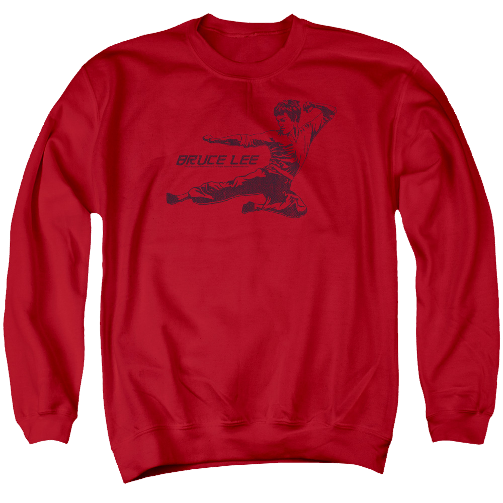 Bruce Lee Line Kick - Men's Crewneck Sweatshirt Men's Crewneck Sweatshirt Bruce Lee
