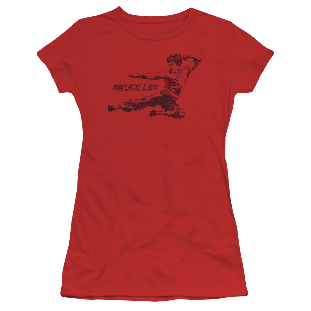 Bruce Lee Line Kick - Juniors T-Shirt Juniors T-Shirt Bruce Lee