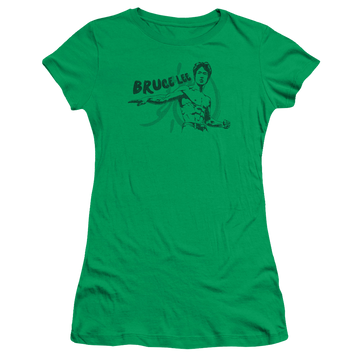 Kelly green juniors t-shirt with Bruce Lee Brush Lee graphic