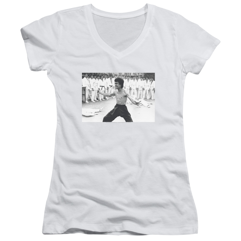 Bruce Lee Triumphant - Juniors V-Neck T-Shirt Juniors V-Neck T-Shirt Bruce Lee