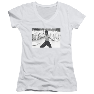 Bruce Lee Triumphant - Juniors V-Neck T-Shirt Juniors V-Neck T-Shirt Bruce Lee