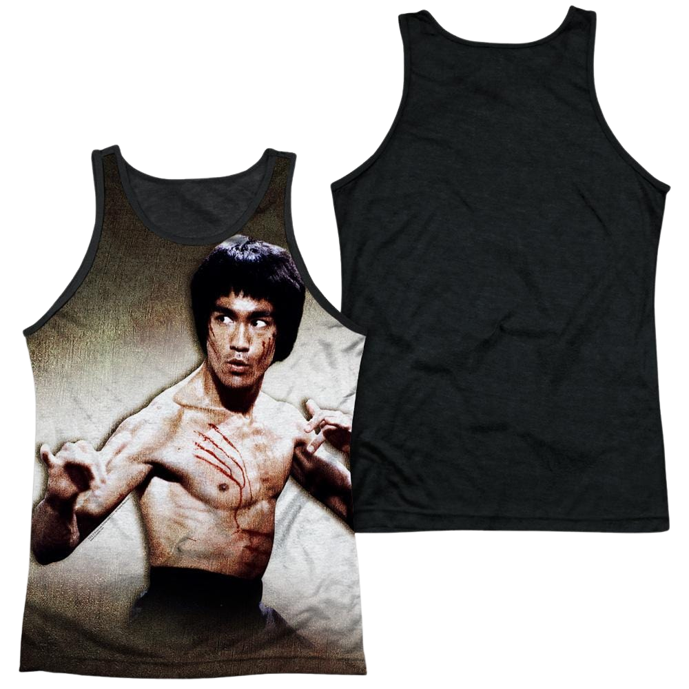 Bruce Lee Scratched Men's Black Back Tank Men's Black Back Tank Bruce Lee