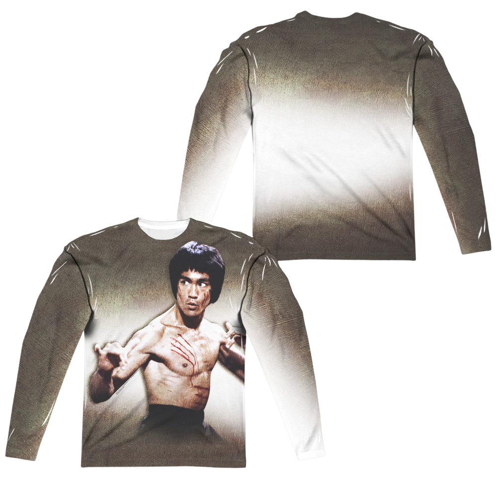 Bruce Lee Scrateched - Men's All-Over Print Long Sleeve Men's All-Over Print Long Sleeve Bruce Lee