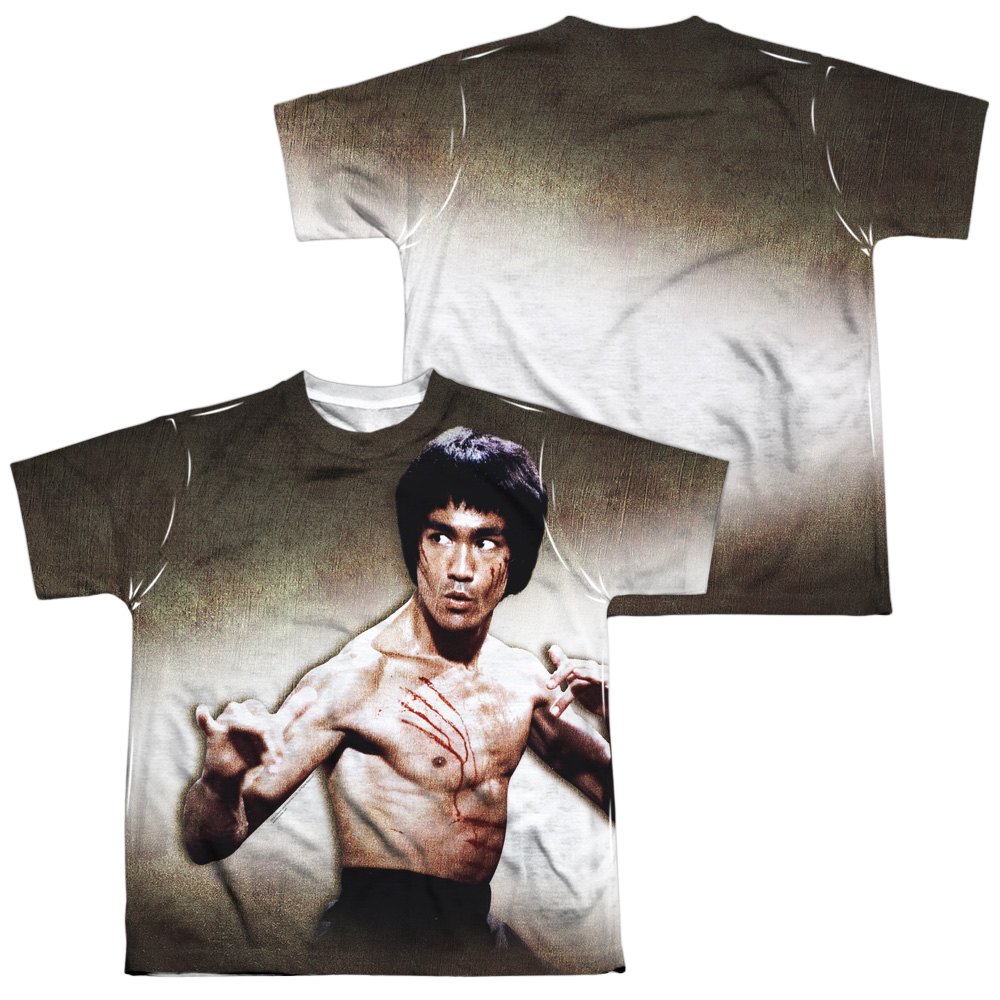 Bruce Lee Scratched - Youth All-Over Print T-Shirt (Ages 8-12) Youth All-Over Print T-Shirt (Ages 8-12) Bruce Lee