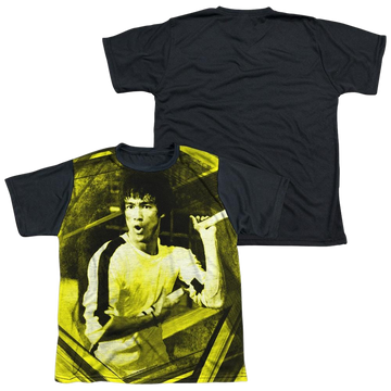 Bruce Lee Stripes youth black back t-shirt for ages 8 to 12