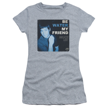 Athletic heather juniors t-shirt with Bruce Lee Water graphic