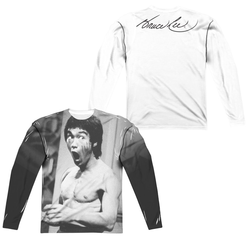 Bruce Lee Classic Lee (Front/ Back Print) - Men's All-Over Print Long Sleeve Men's All-Over Print Long Sleeve Bruce Lee