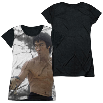 Bruce Lee Battle Ready - Juniors Black Back T-Shirt Juniors Black Back T-Shirt Bruce Lee