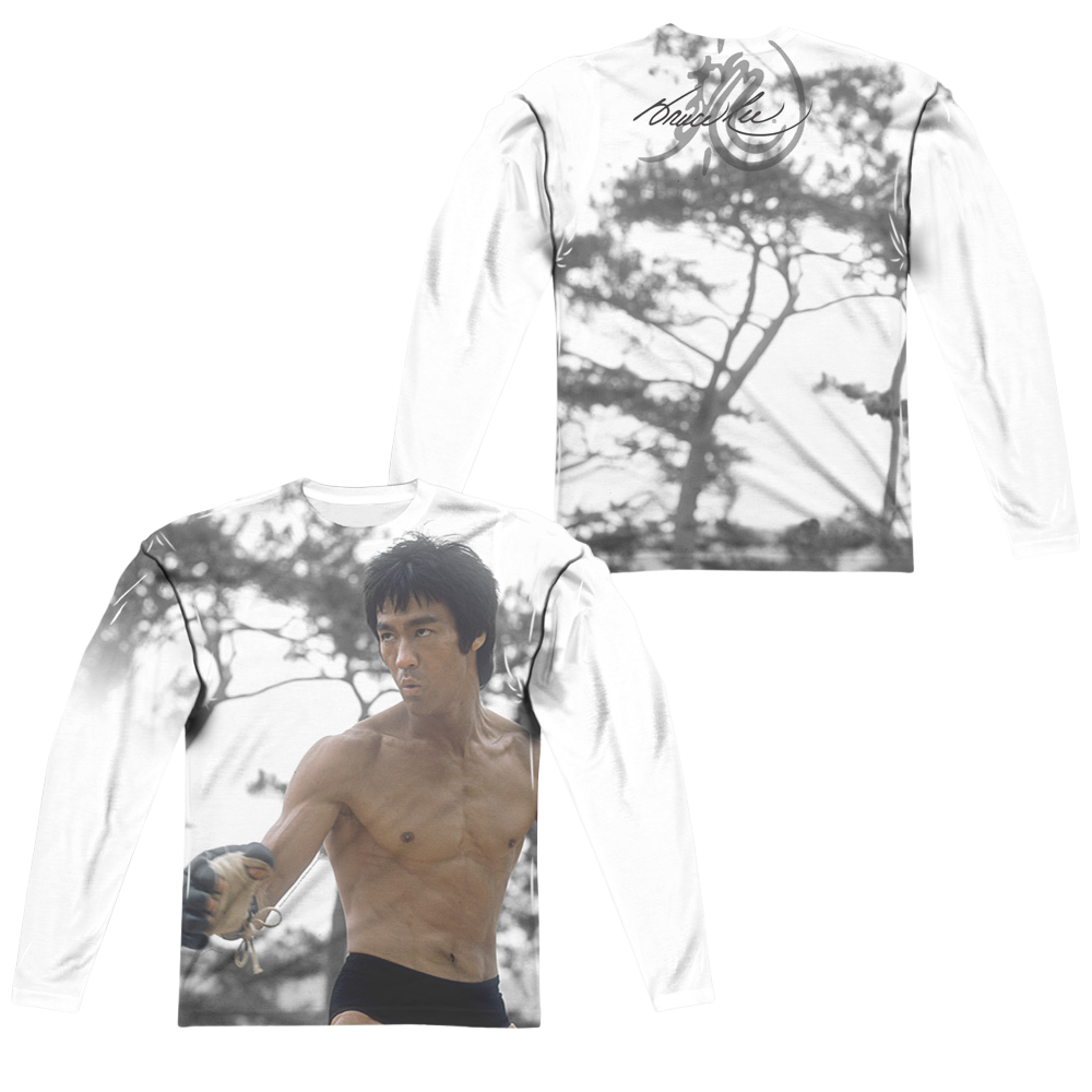 Bruce Lee Battle Ready (Front/Back Print) - Men's All-Over Print Long Sleeve Men's All-Over Print Long Sleeve Bruce Lee