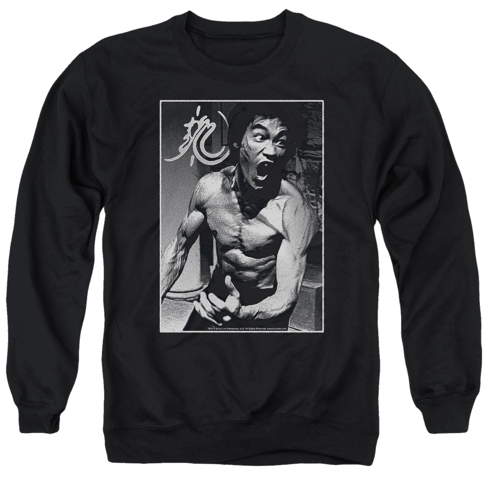 Bruce Lee Focused Rage - Men's Crewneck Sweatshirt Men's Crewneck Sweatshirt Bruce Lee