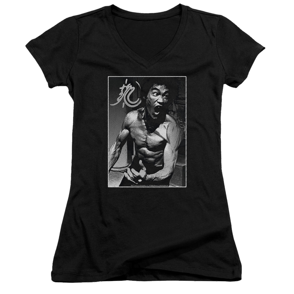 Bruce Lee Focused Rage - Juniors V-Neck T-Shirt Juniors V-Neck T-Shirt Bruce Lee