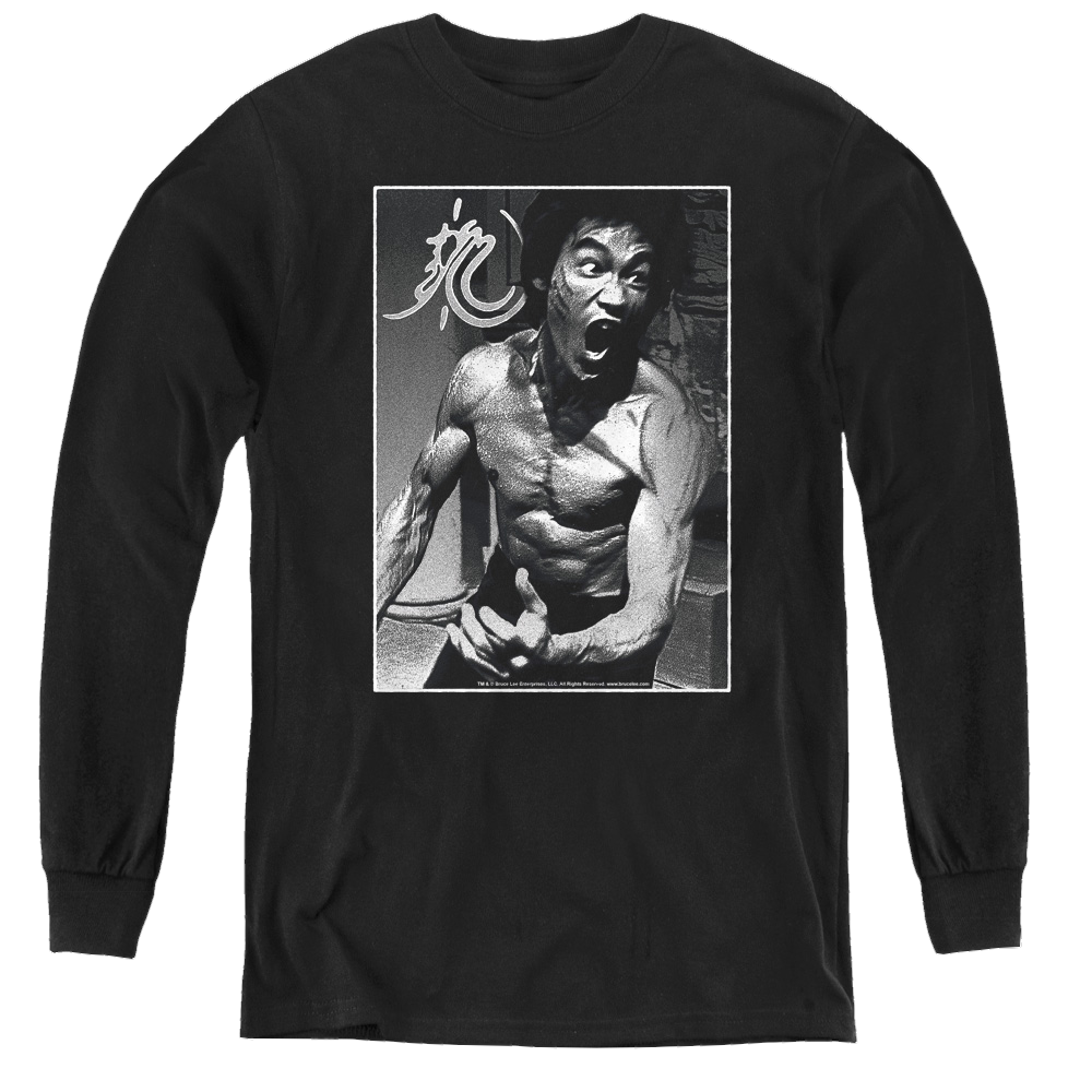 Bruce Lee Focused Rage - Youth Long Sleeve T-Shirt Youth Long Sleeve T-Shirt Bruce Lee