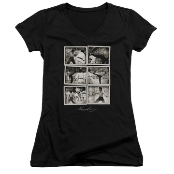 Bruce Lee Snap Shots - Juniors V-Neck T-Shirt Juniors V-Neck T-Shirt Bruce Lee