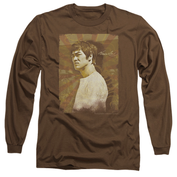 Coffee men's long sleeve t-shirt with Bruce Lee Anger graphic