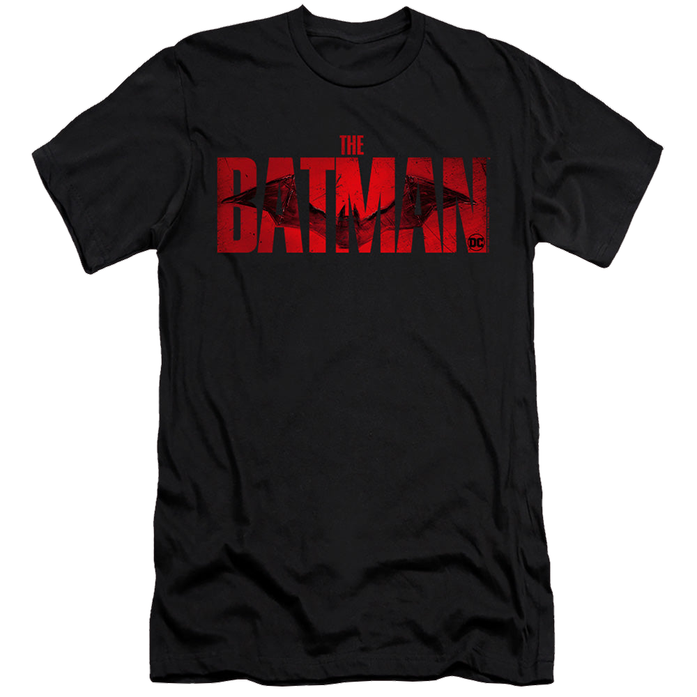 The Batman (2022) Crimson Drawn Bat Logo - Men's Premium Slim Fit T-Shirt Men's Premium Slim Fit T-Shirt Batman