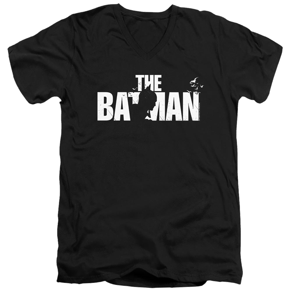 The Batman (2022) Silhouette Title - Men's V-Neck T-Shirt Men's V-Neck T-Shirt Batman