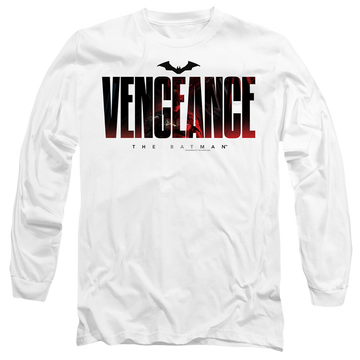 White men's long sleeve t-shirt with The Batman (2022) Vengeance For The Bat graphic
