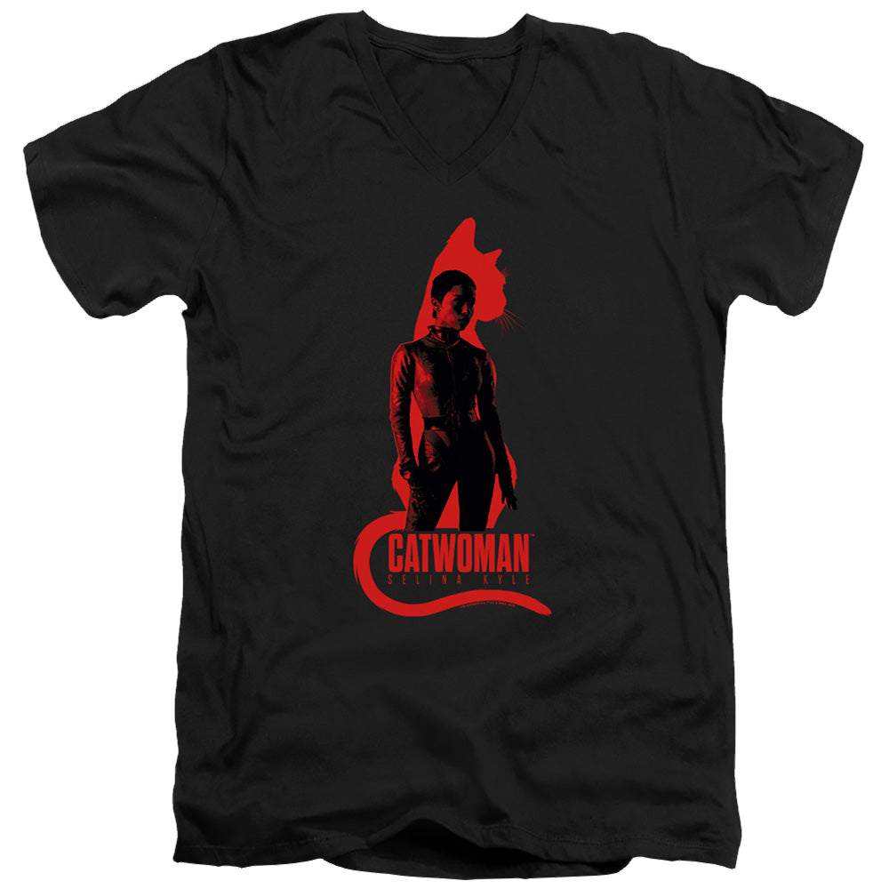 The Batman (2022) Selina Kyle Cat Silhouette - Men's V-Neck T-Shirt Men's V-Neck T-Shirt Batman