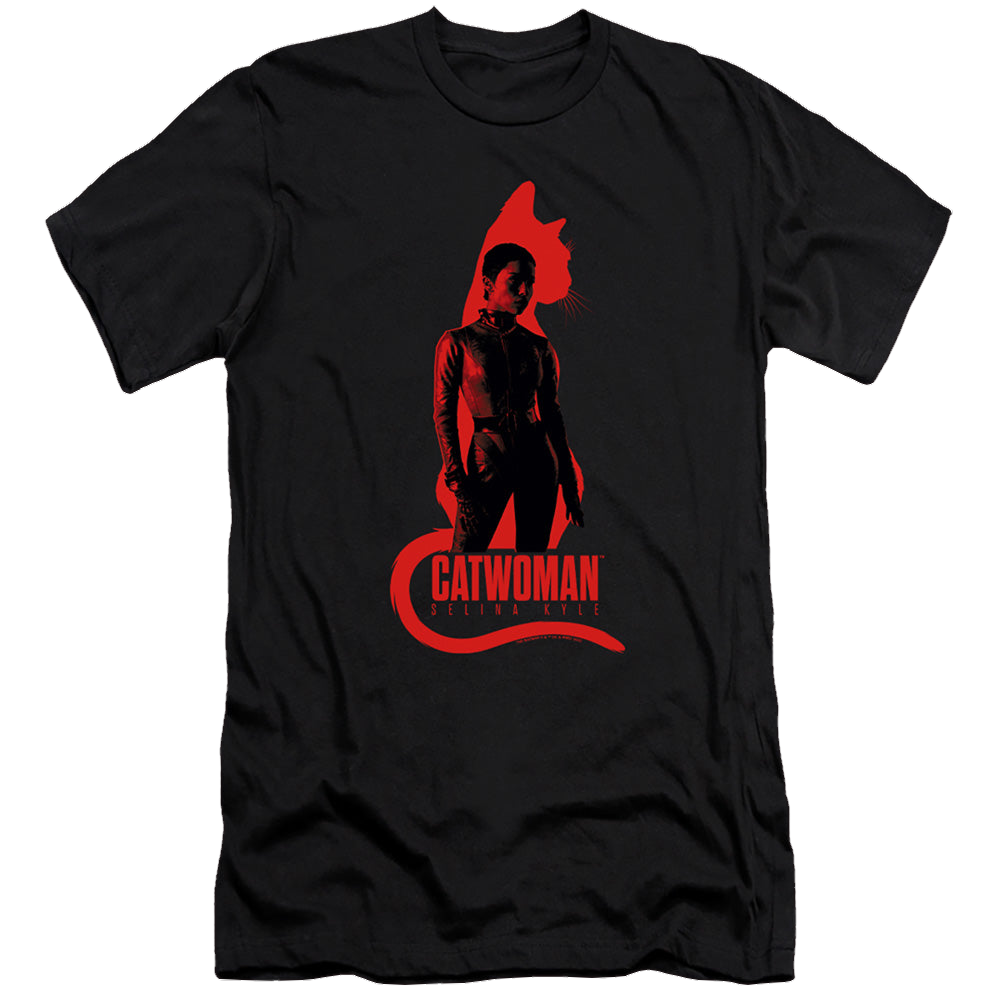 The Batman (2022) Selina Kyle Cat Silhouette - Men's Premium Slim Fit T-Shirt Men's Premium Slim Fit T-Shirt Batman