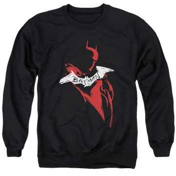 Black men's crewneck sweatshirt with The Batman (2022) Hand Drawn Silhouette graphic