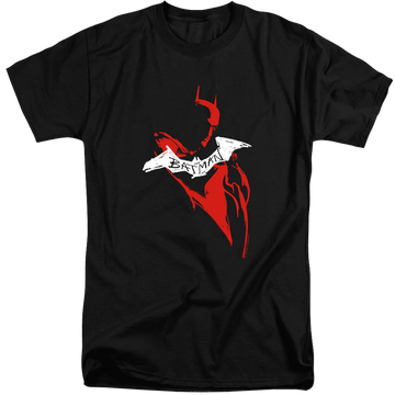 Black men's tall fit t-shirt with The Batman (2022) Hand Drawn Silhouette graphic