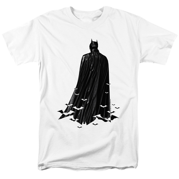 White men's regular fit t-shirt with The Batman (2022) Bat Cape graphic
