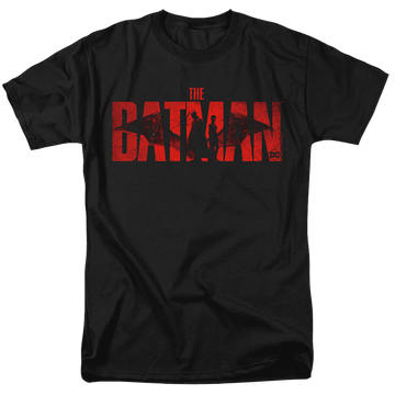 Black men's regular fit t-shirt with The Batman (2022) And Catwoman graphic