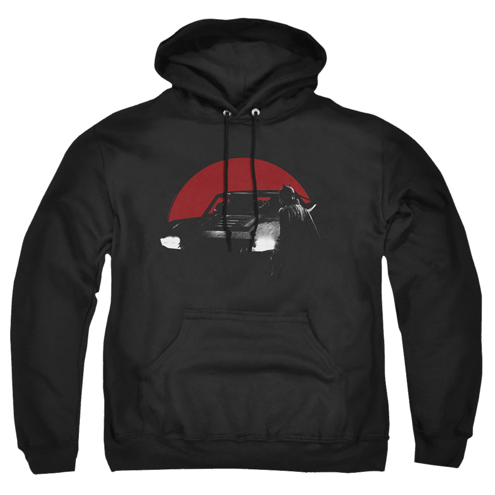 The Batman (2022) Red Moon And Batmobile - Pullover Hoodie Pullover Hoodie Batman