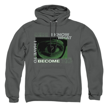 Charcoal pullover hoodie with The Batman (2022) Become The Riddler graphic