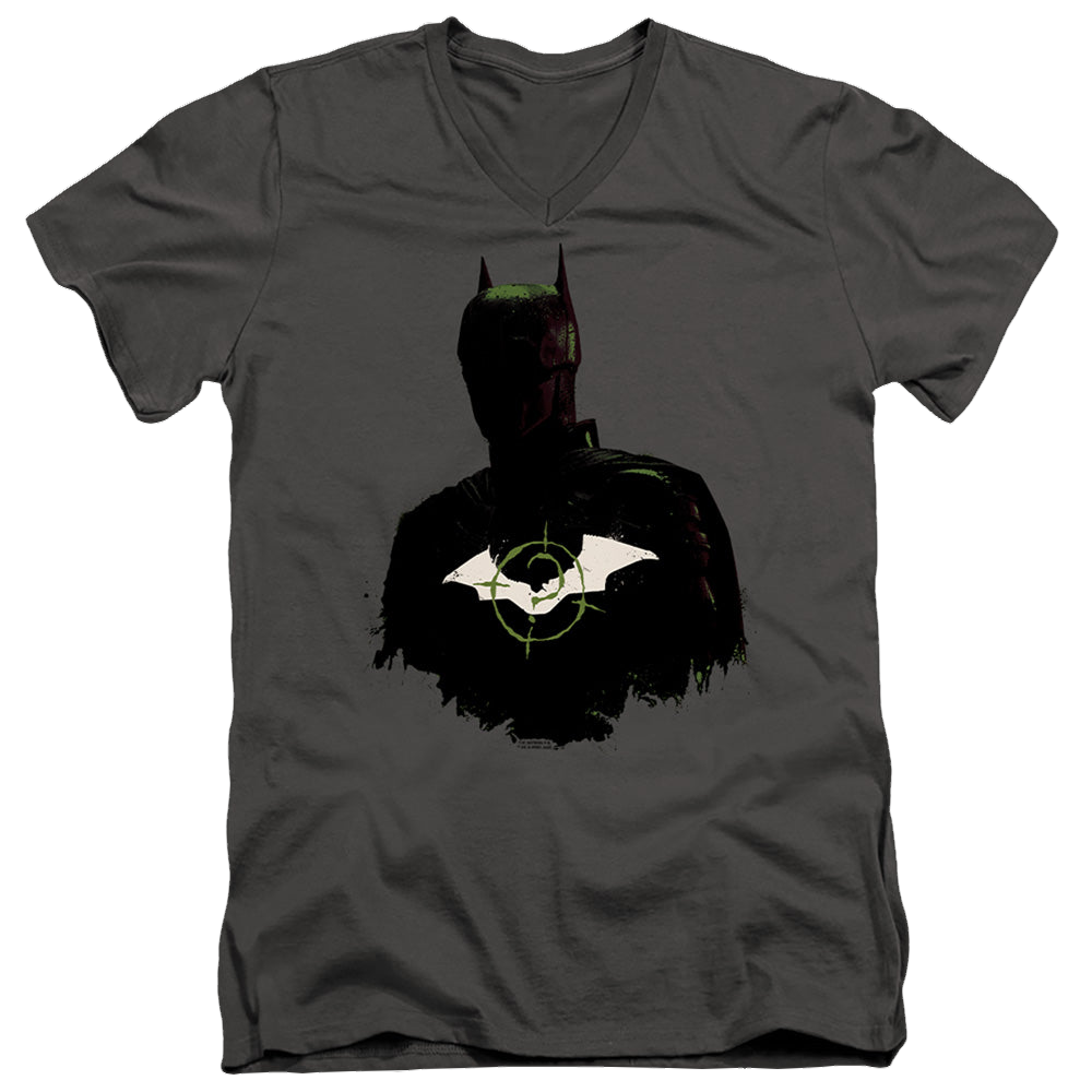 The Batman (2022) Silhouette With Riddler Logo - Men's V-Neck T-Shirt Men's V-Neck T-Shirt Batman