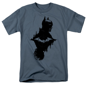Slate men's regular fit t-shirt with The Batman (2022) And The Riddler graphic