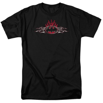 Batman Steel Flames Logo - Men's Regular Fit T-Shirt Men's Regular Fit T-Shirt Batman