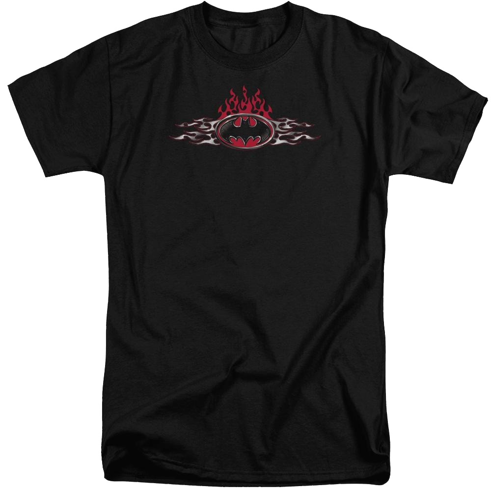 Batman Steel Flames Logo - Men's Tall Fit T-Shirt Men's Tall Fit T-Shirt Batman