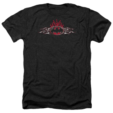 Batman Steel Flames Logo - Men's Heather T-Shirt Men's Heather T-Shirt Batman