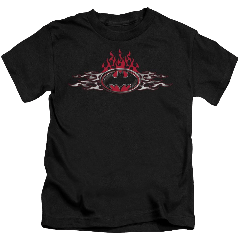 DC Batman Steel Flames Logo - Kid's T-Shirt Kid's T-Shirt (Ages 4-7) Batman