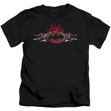 DC Batman Steel Flames Logo - Kid's T-Shirt Kid's T-Shirt (Ages 4-7) Batman