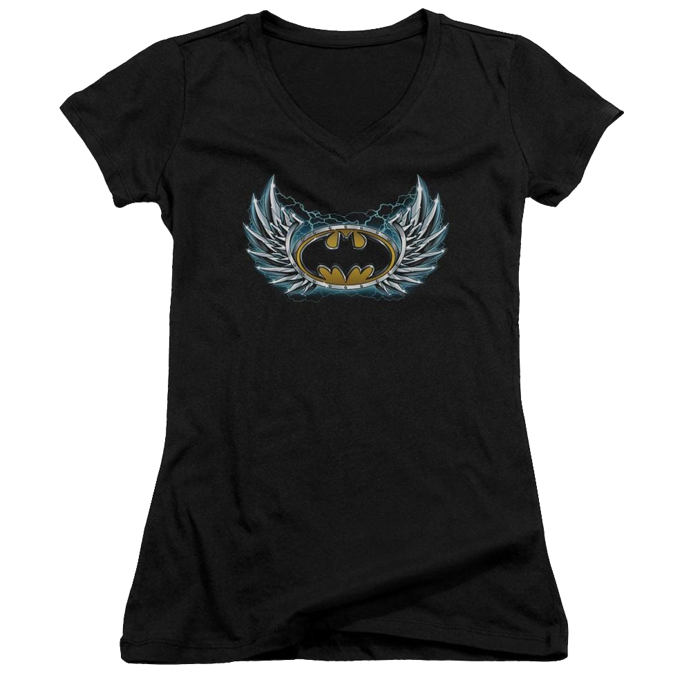 Batman Steel Wings Logo - Juniors V-Neck T-Shirt Juniors V-Neck T-Shirt Batman