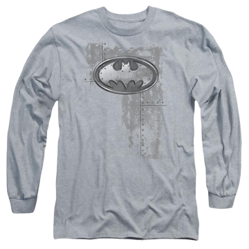 Batman Rivited Metal Logo - Men's Long Sleeve T-Shirt Men's Long Sleeve T-Shirt Batman