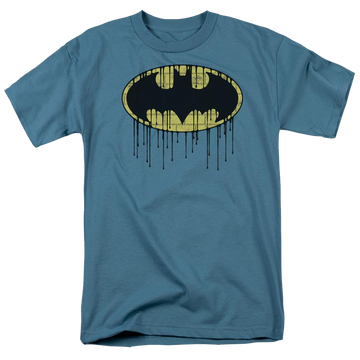 Batman Dripping Brick Wall Shield - Men's Regular Fit T-Shirt Men's Regular Fit T-Shirt Batman