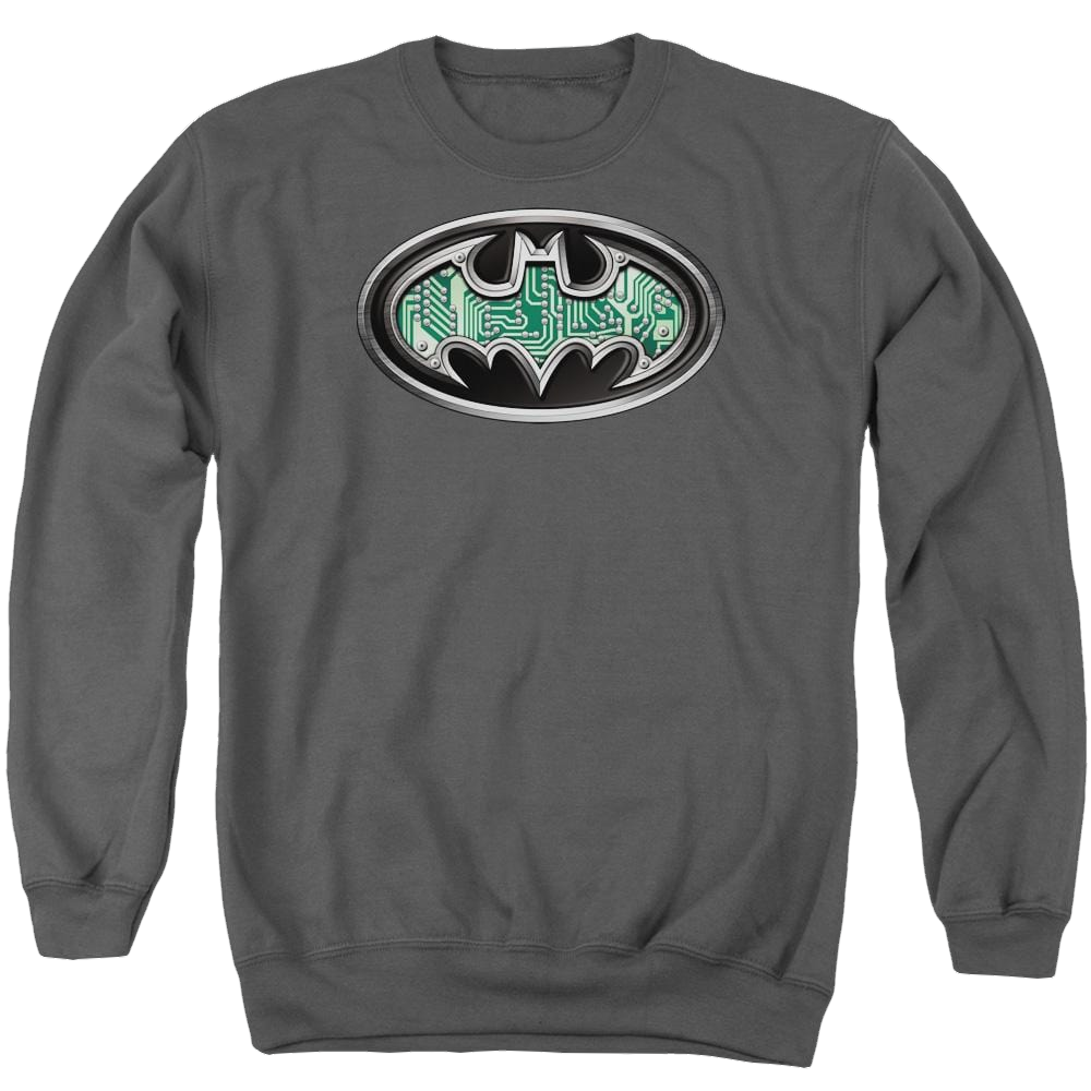 Batman Circuitry Shield - Men's Crewneck Sweatshirt Men's Crewneck Sweatshirt Batman