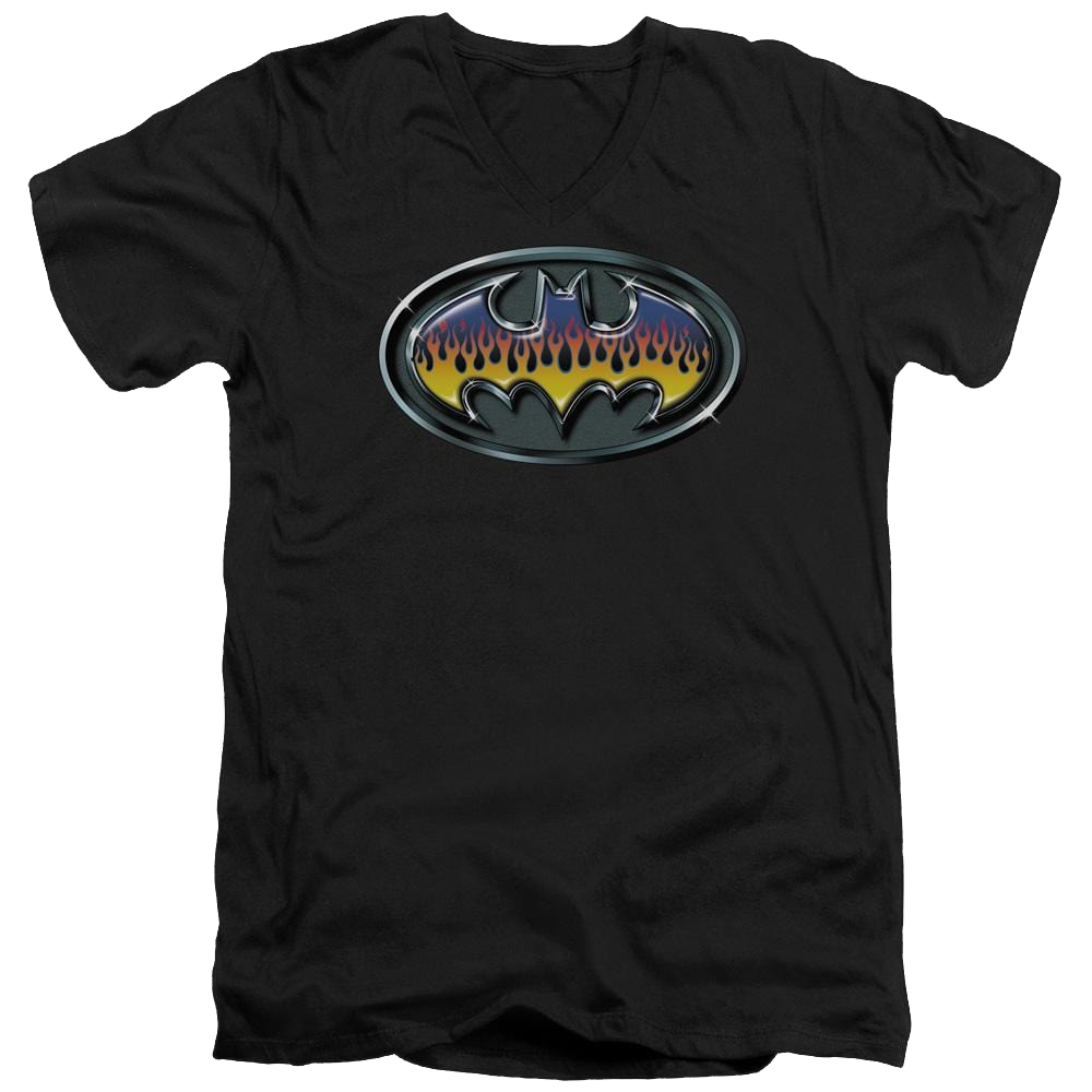 Batman Hot Rod Shield - Men's V-Neck T-Shirt Men's V-Neck T-Shirt Batman