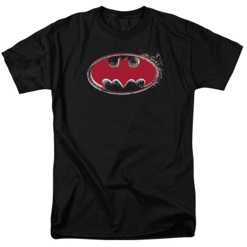 Black men's regular fit t-shirt with Batman Hardcore Noir Bat Logo graphic
