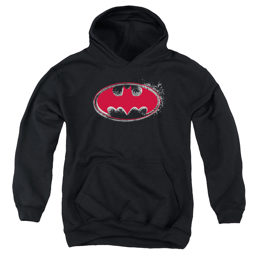 DC Batman Hardcore Noir Bat Logo - Youth Hoodie Youth Hoodie (Ages 8-12) Batman