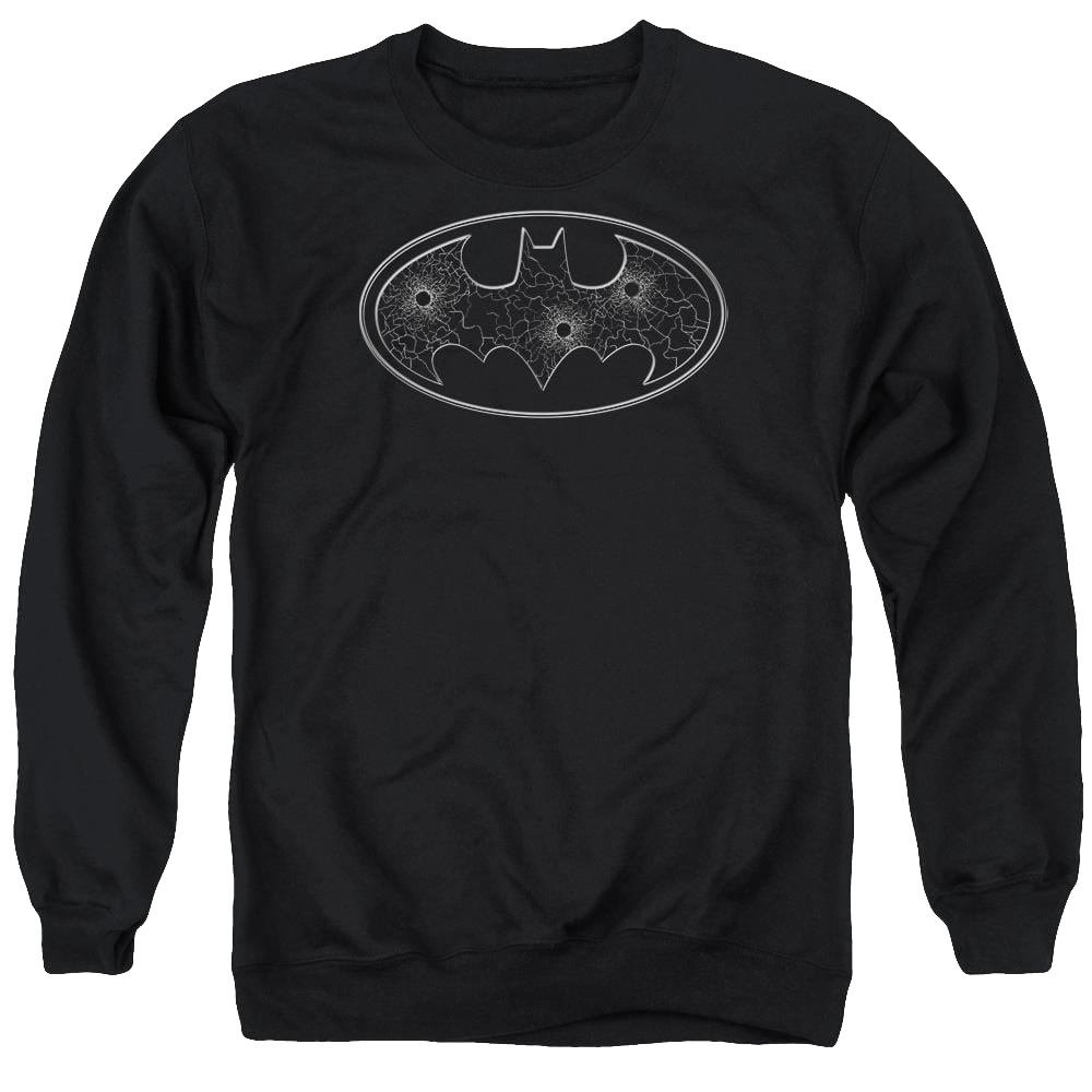 Batman Glass Hole Logo - Men's Crewneck Sweatshirt Men's Crewneck Sweatshirt Batman