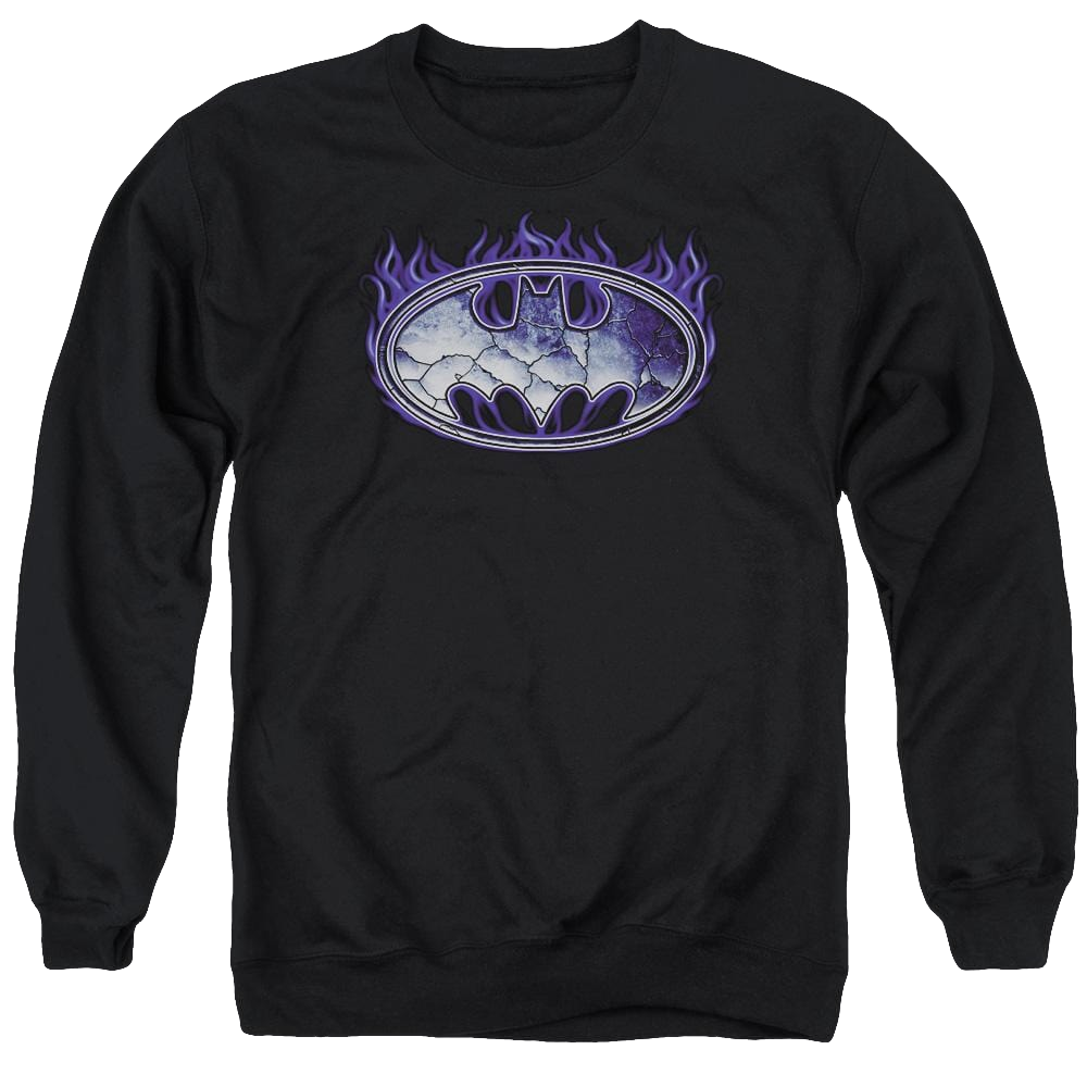 Batman Cracked Shield - Men's Crewneck Sweatshirt Men's Crewneck Sweatshirt Batman