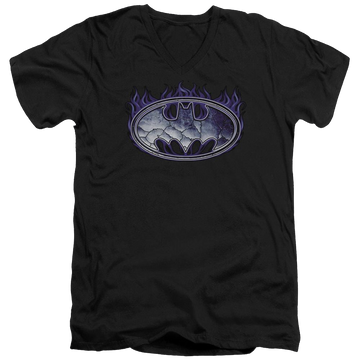 Batman Cracked Shield - Men's V-Neck T-Shirt Men's V-Neck T-Shirt Batman
