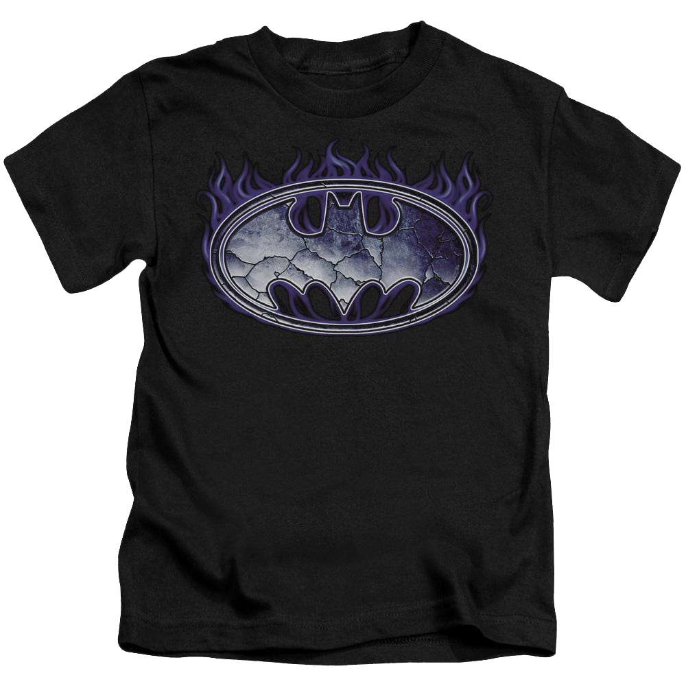 DC Batman Cracked Shield - Kid's T-Shirt Kid's T-Shirt (Ages 4-7) Batman